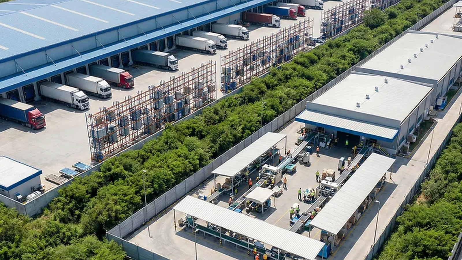 Agrar- und Logistikstandort mit Hallen, Produktion und Verladung als Symbol für ein Agrarunternehmen